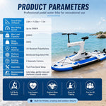 Inflatable Water Bike Pedal Bicycle | 220kg Max Load Efficient Propeller Drive | Pontoon Water Bike for Lakes, Rivers, and Beach Family Outings