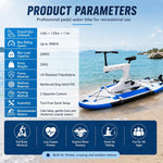 Inflatable Water Bikes for Lake - Pro Pedal Water Bicycle with 485lb Capacity, Quick Setup, Ideal for Family Outings, Beach Trips, Outdoor Water Sports