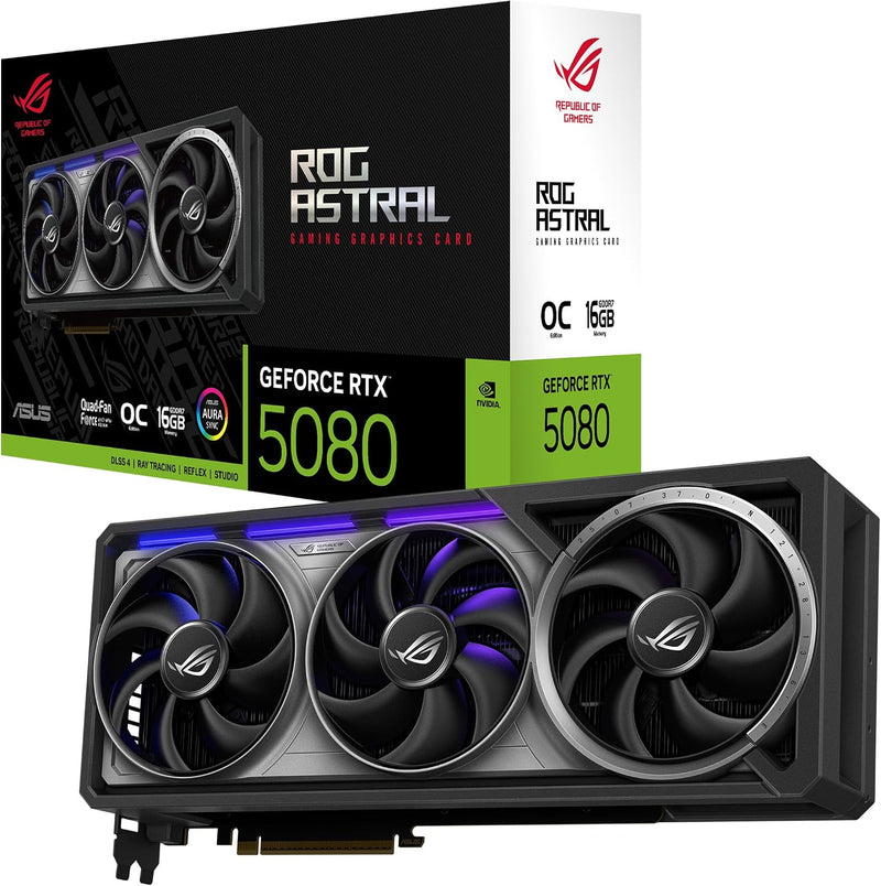 ASUS ROG Astral GeForce RTX 5080 16GB GDDR7 OC Edition Gaming Graphics Card Black